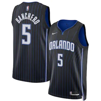 unisex nike paolo banchero black orlando magic 2022 nba dra-191